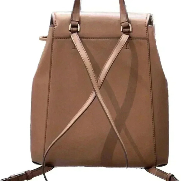 Michael Kors Phoebe Medium Flap Drawstring Backpack MK Signature Vanilla - Picture 3 of 7